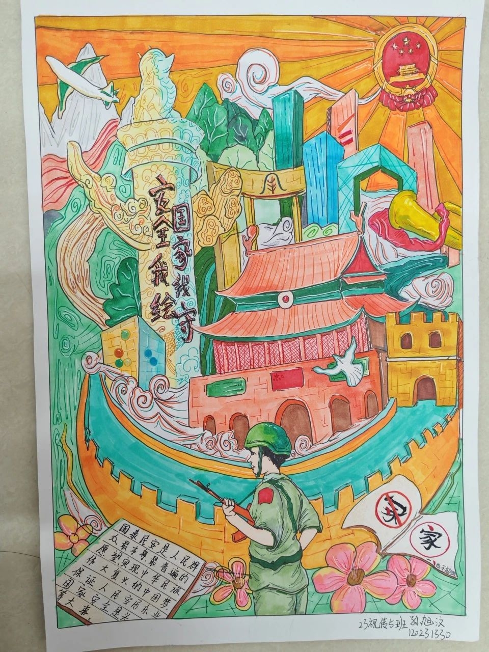 国家安全教育日优秀绘画作品“居安思危 警钟长鸣”-第2张