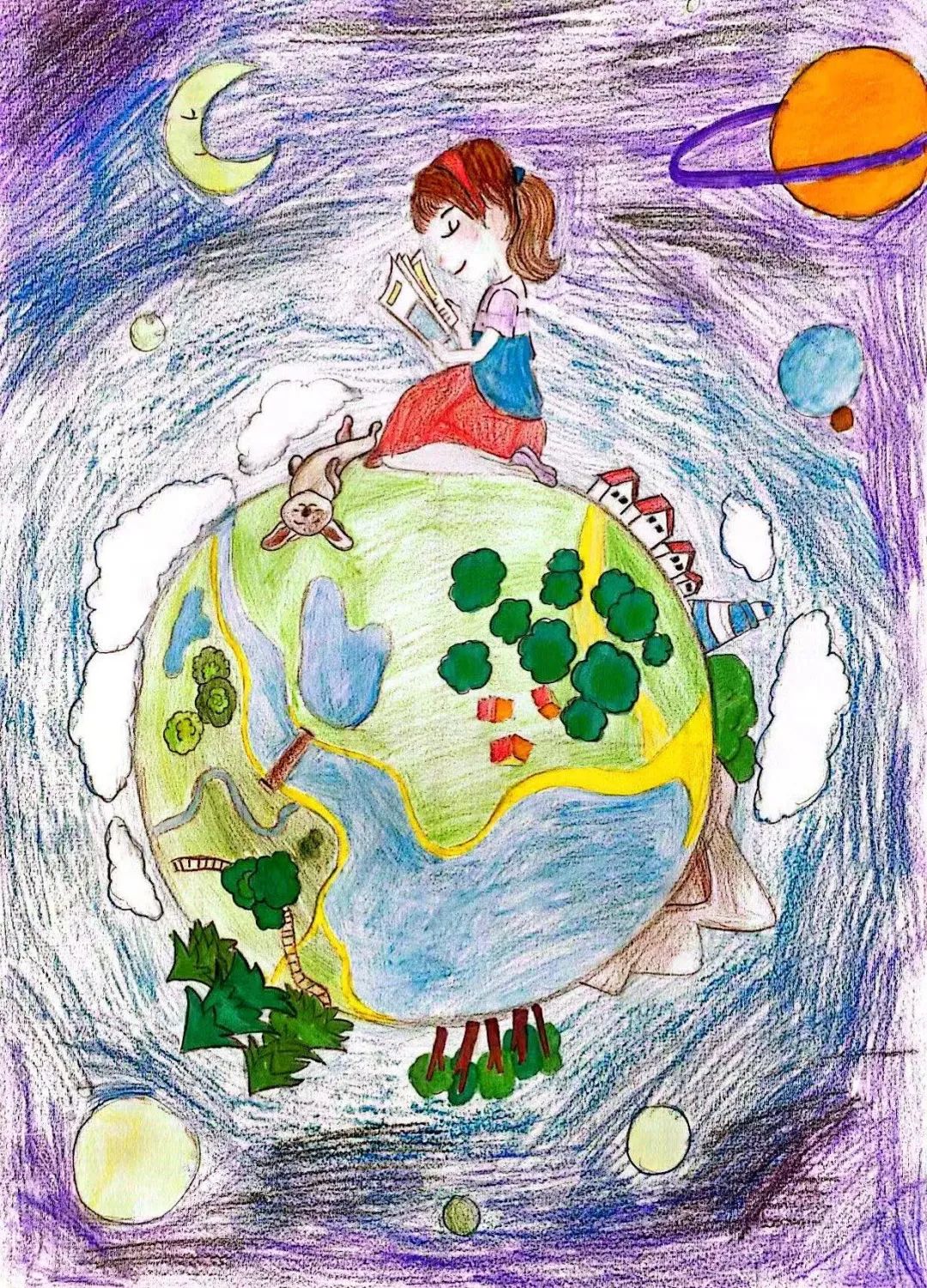 环境保护世界地球日绘画作品-第2张