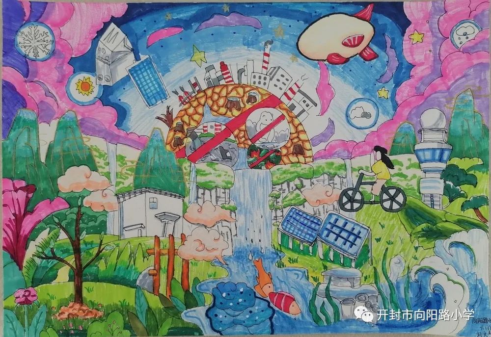 关于世界地球日的儿童画这样画-第2张