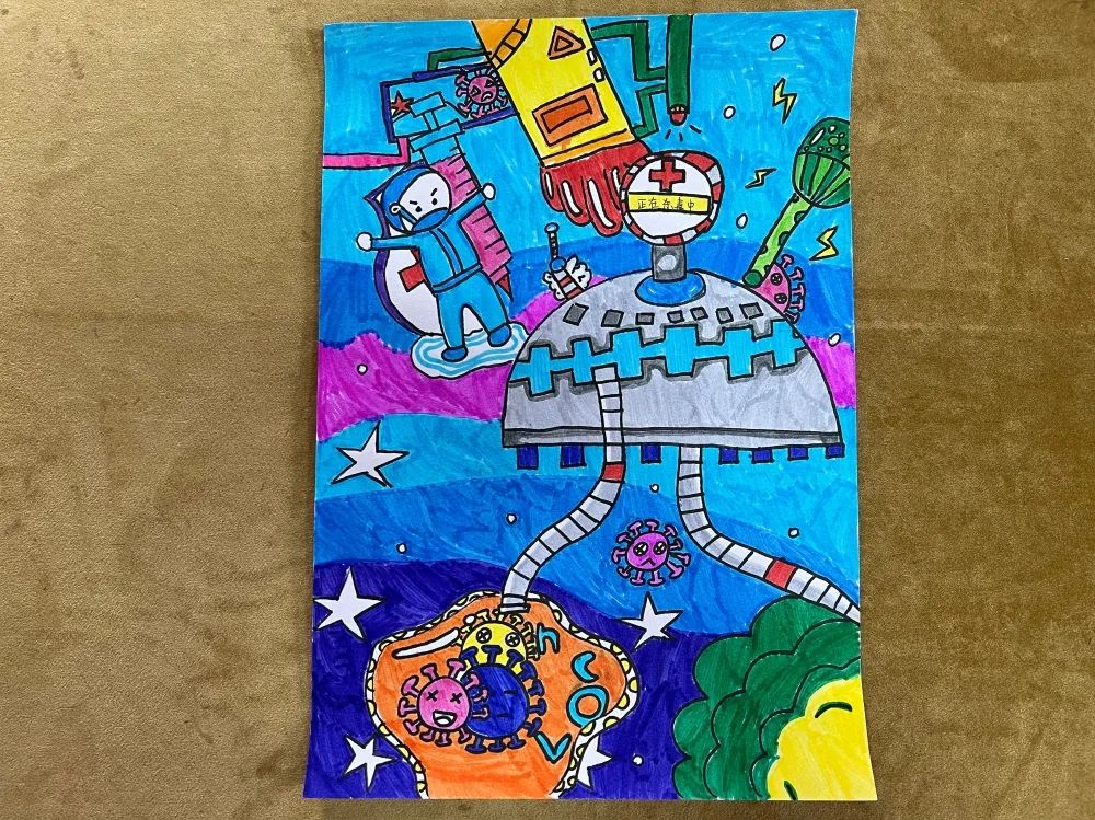 “接种疫苗 守护健康”绘画优秀作品-第6张