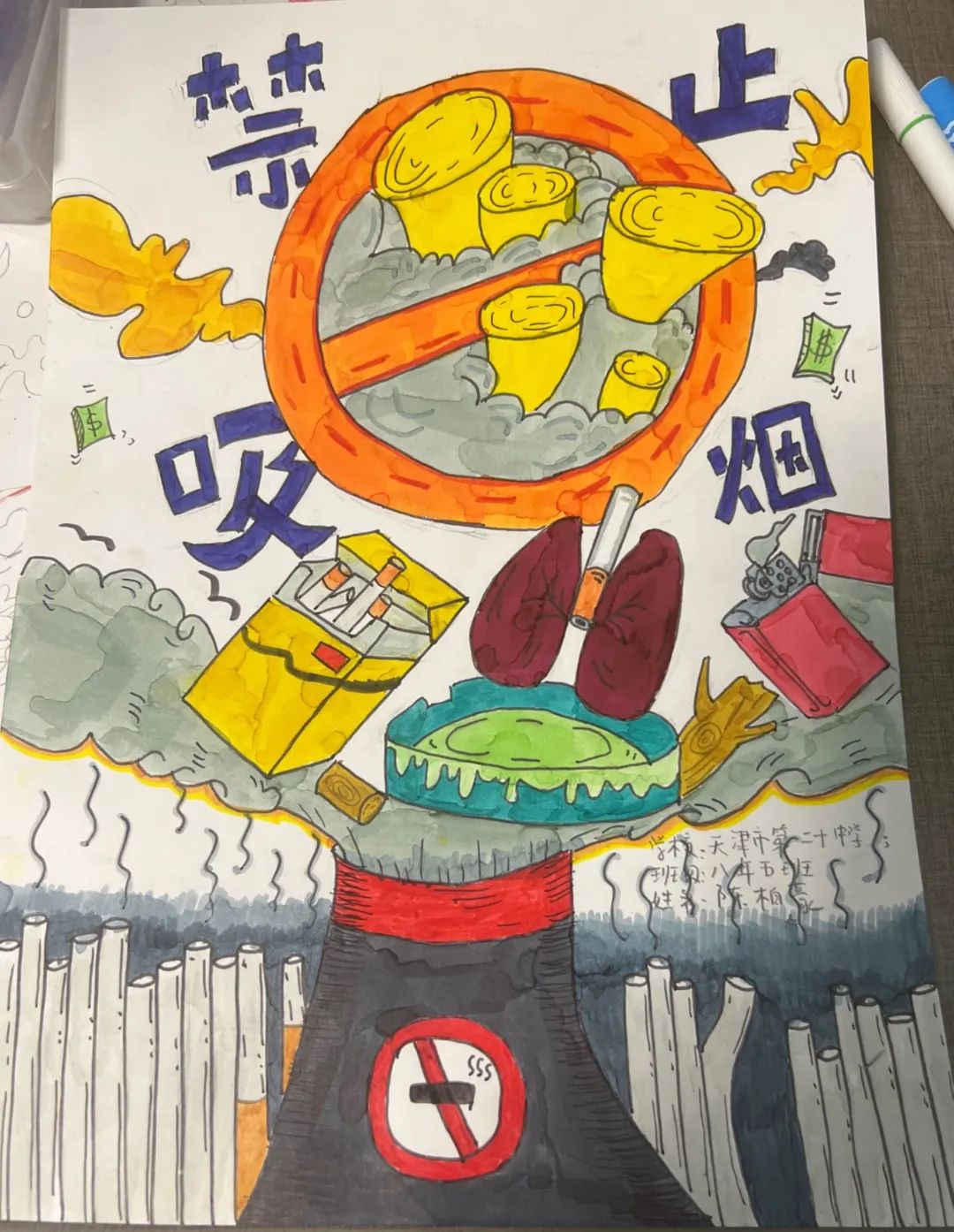 “珍爱生命 远离烟草”无烟日儿童画作品精选-第3张