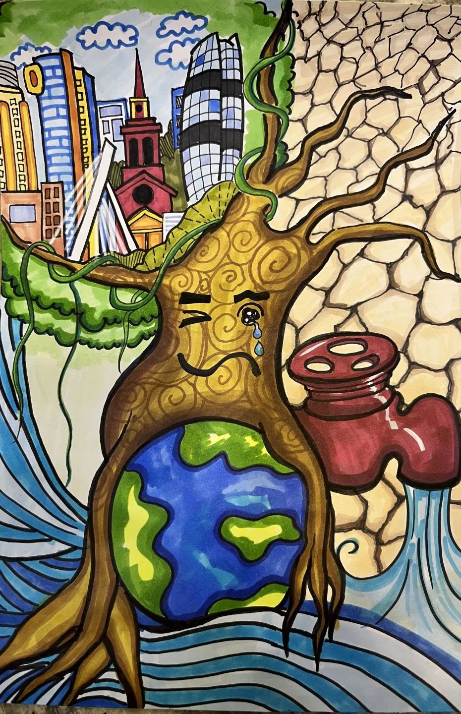 "爱水 惜水 护水"世界水日主题绘画
