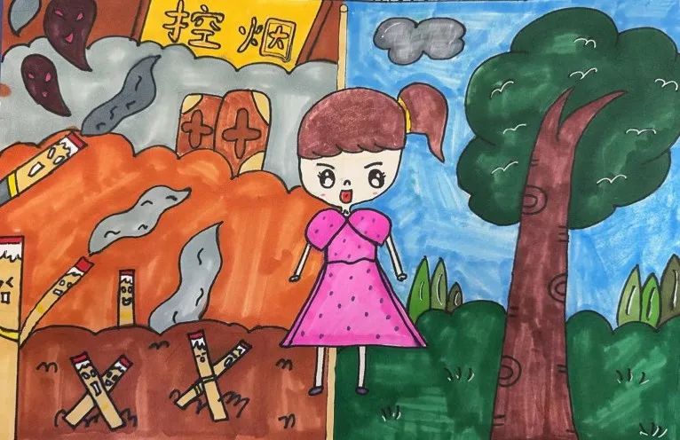 “绘少年力量 画无烟未来”青少年控烟主题儿童画-第6张