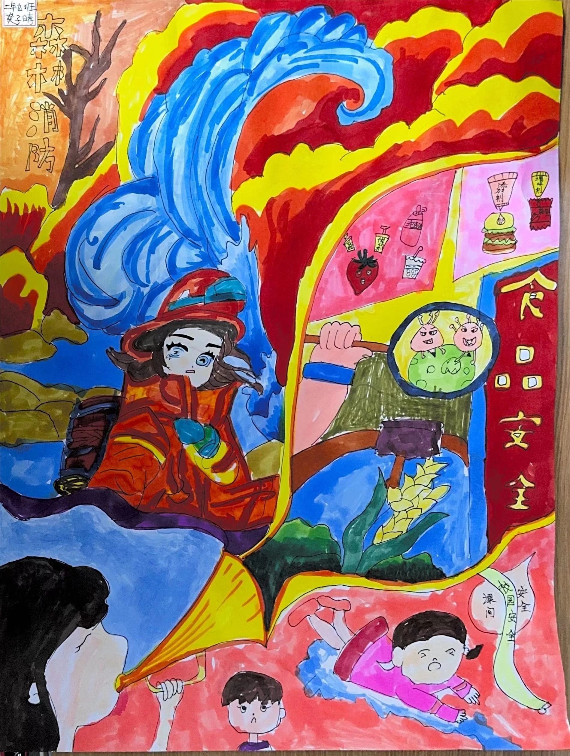 《消防安全 伴我成长》儿童画大全-第6张