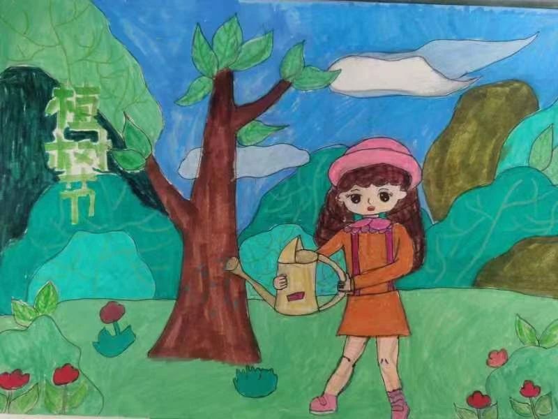 3月12日植树节绘画作品—“春暖花开 拥抱自然”-第2张