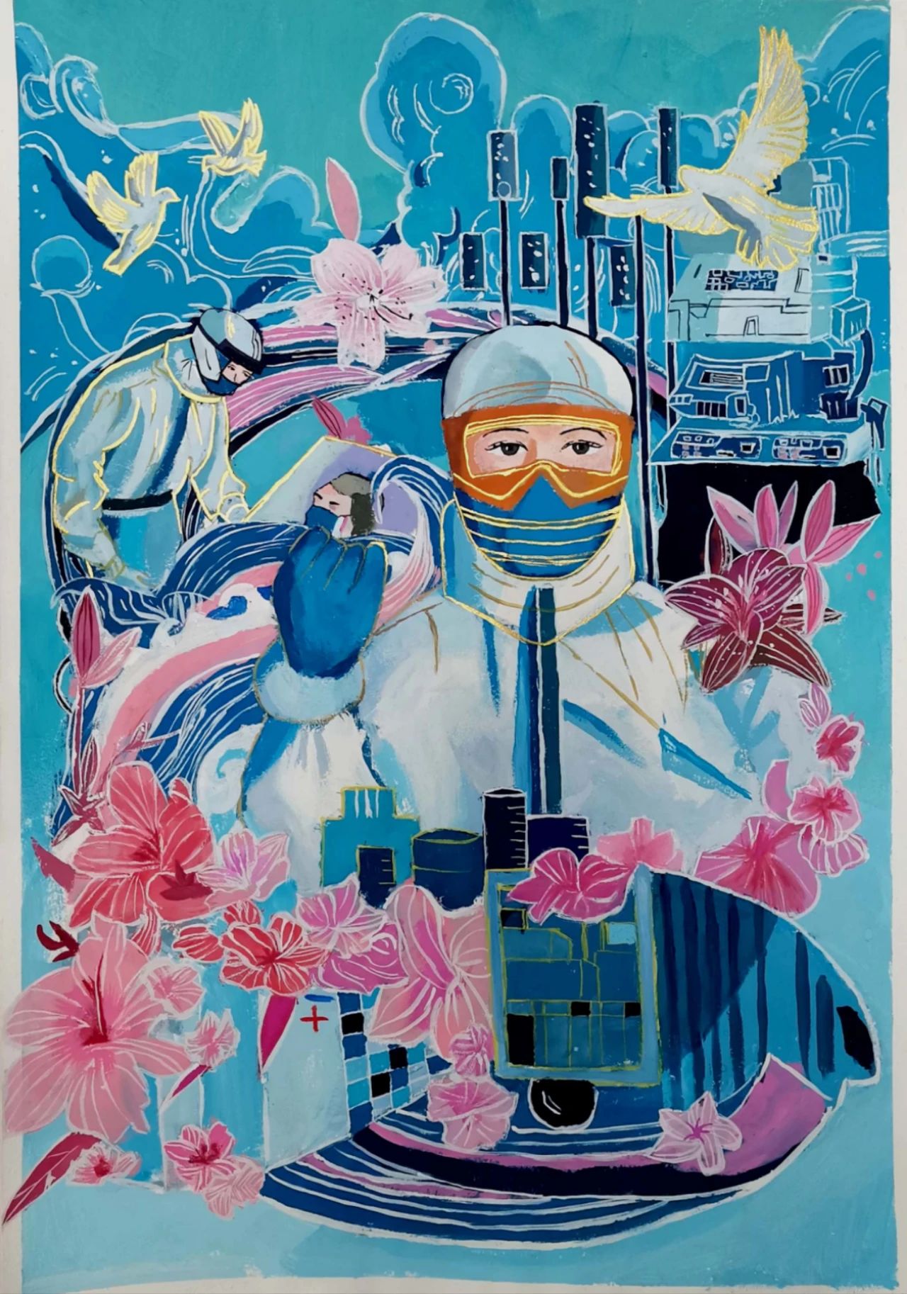 世界红十字会的儿童画一等奖作品
