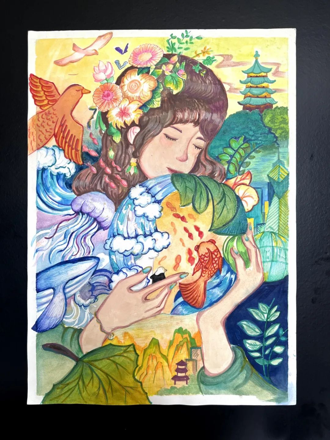 “与自然共鸣 让美好远行”环境日绘画优秀作品-第5张