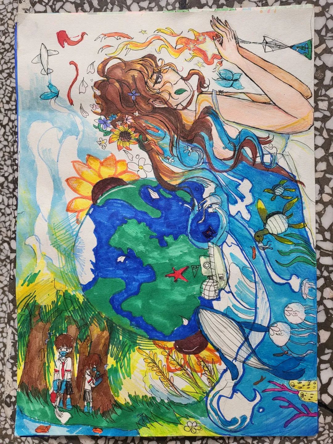 垃圾分类 保护地球主题绘画-第4张