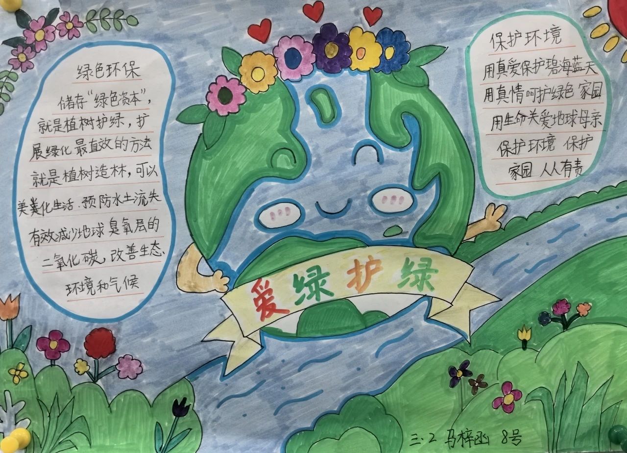 “爱绿护绿 保护地球”环保主题儿童画-第1张
