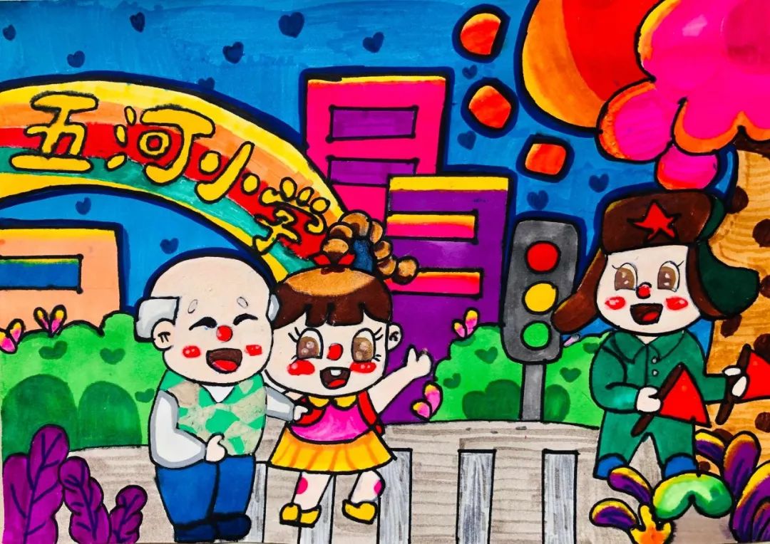 雷锋主题绘画作品“传承雷锋精神 你我共同努力”-第1张