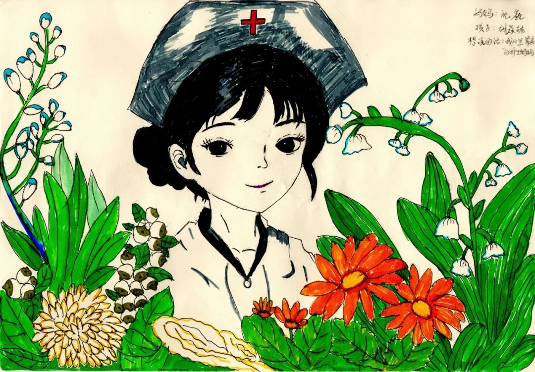 “白衣天使 最美妈妈”512国际护士节画画图片-第6张