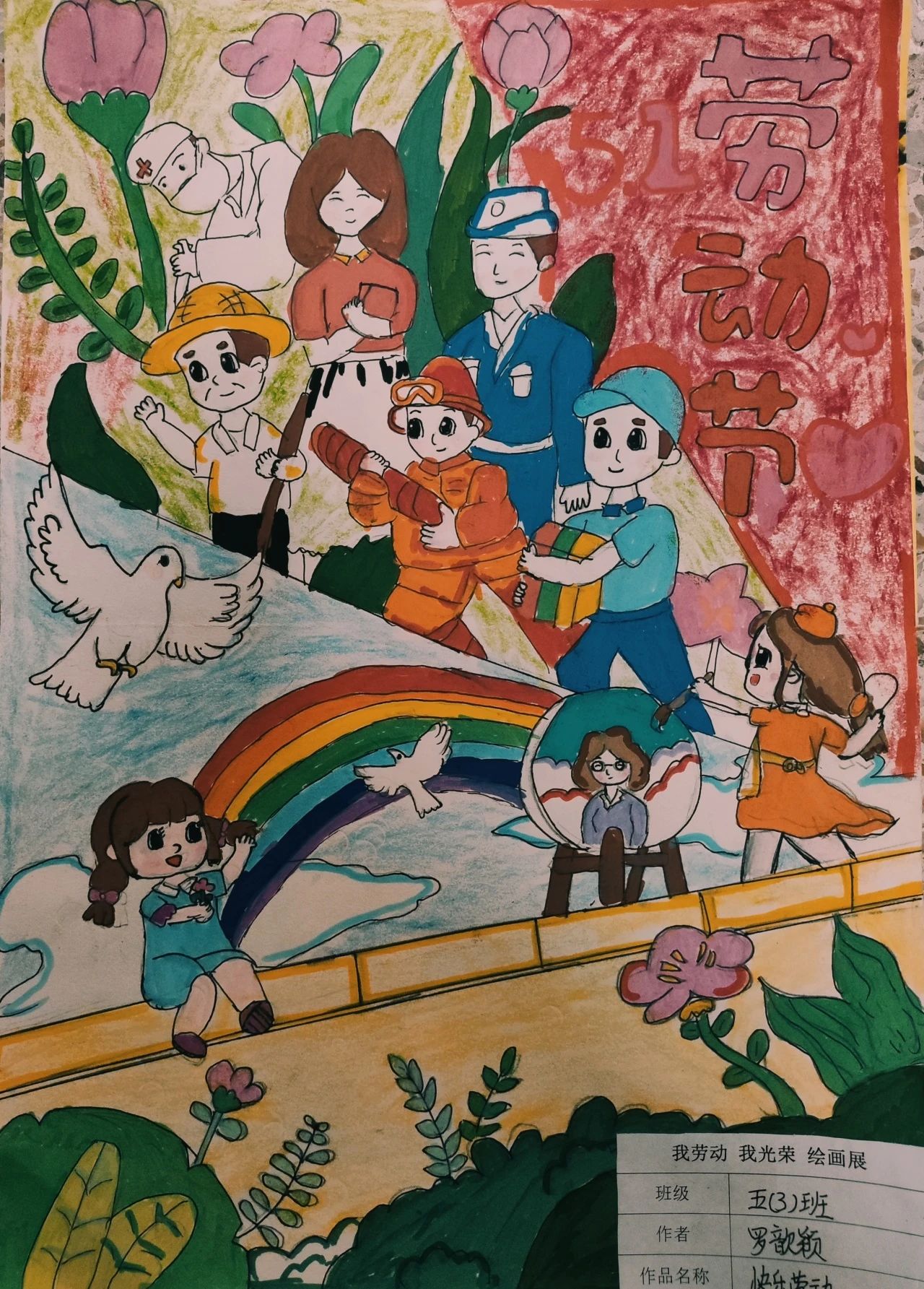 五一国际劳动节画画作品“我劳动 我光荣”-第1张