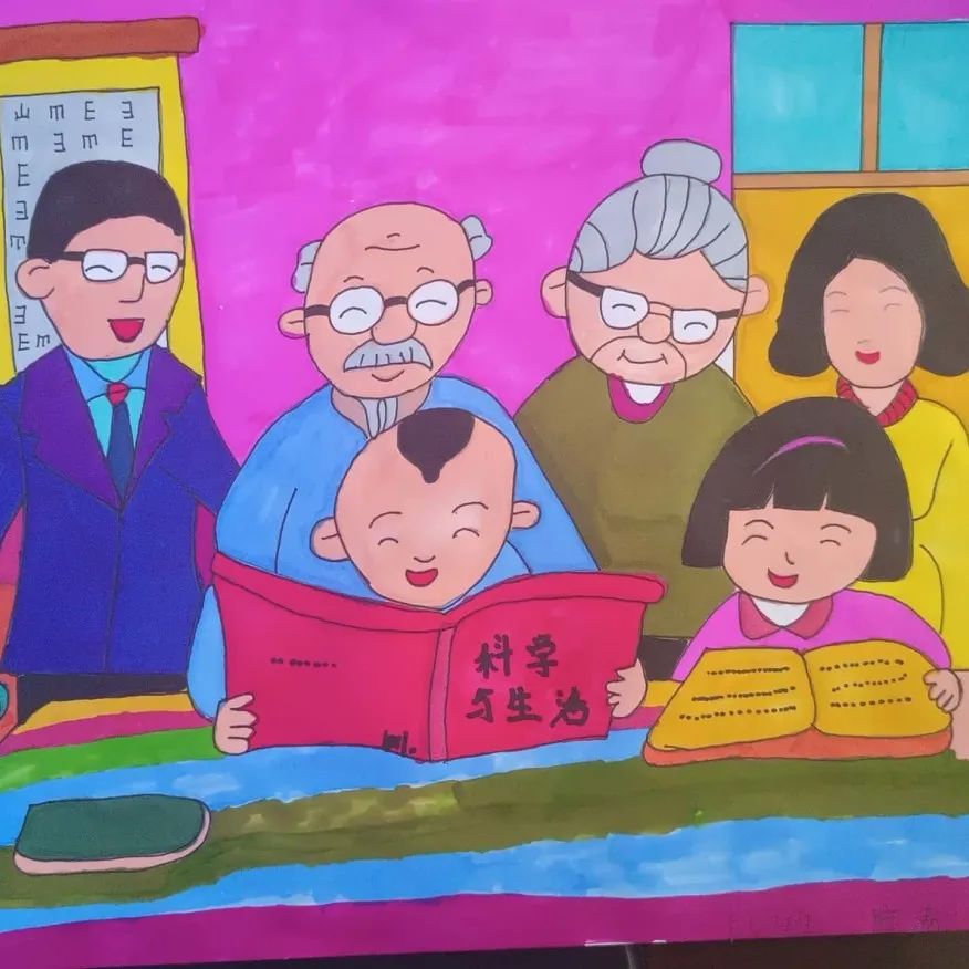 “家风家训 伴我成长”儿童绘画（8张）