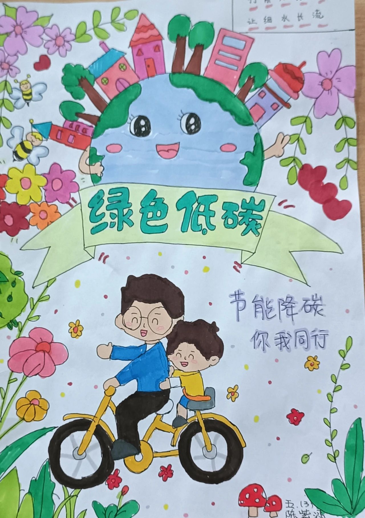 8张“节能降碳科普 绿色低碳出行”2024节能宣传周绘画优秀作品