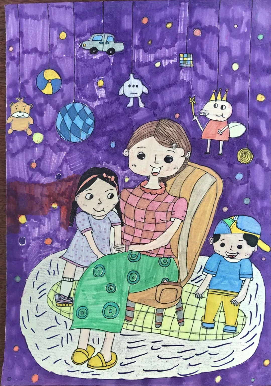 “悠悠寸草心 浓浓慈母情”儿童画简单好看-第1张