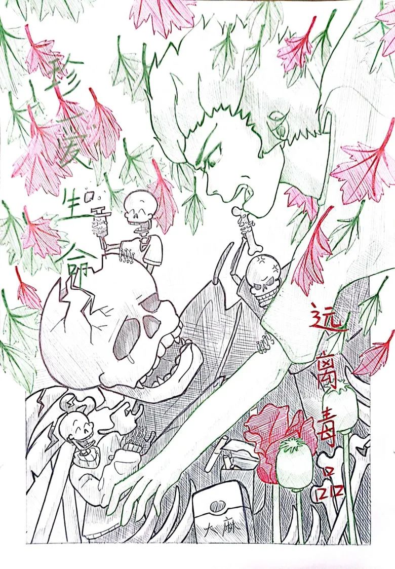 ”无毒有我 健康人生“禁毒绘画作品-第4张