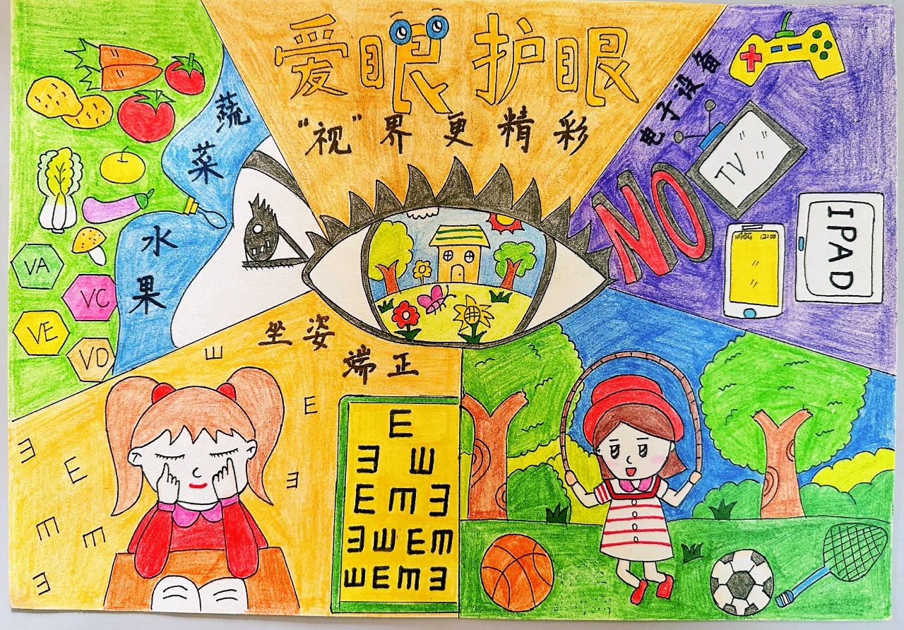 6月6日爱眼日主题画优秀作品-第5张