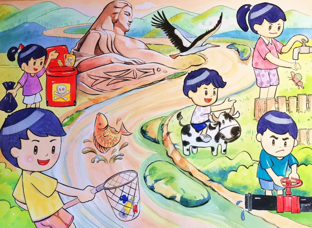 “放飞绿色梦想 保护地球未来”儿童绘画-第5张