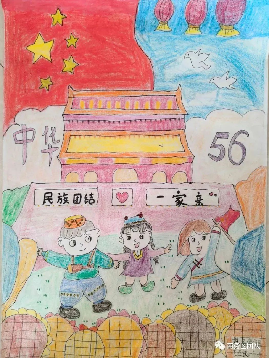 “手足相亲 守望相助”民族团结一家亲儿童画8张