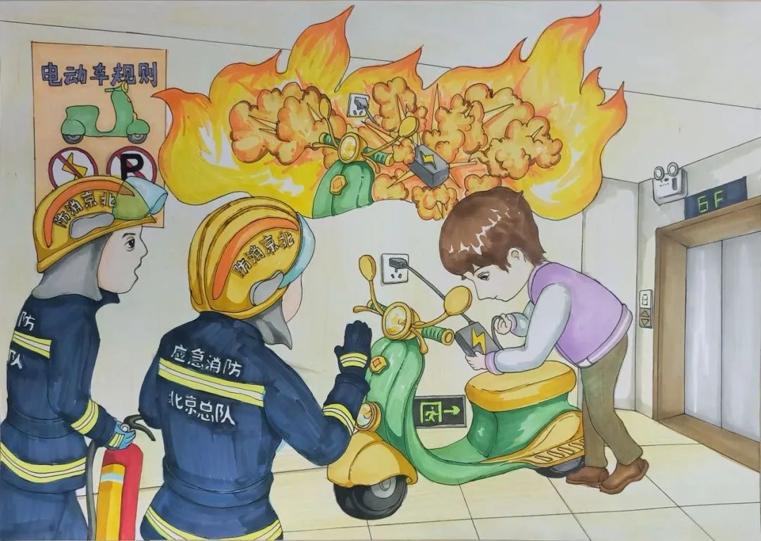 “责任在肩上 安全在心中”安全生产月儿童画-第6张
