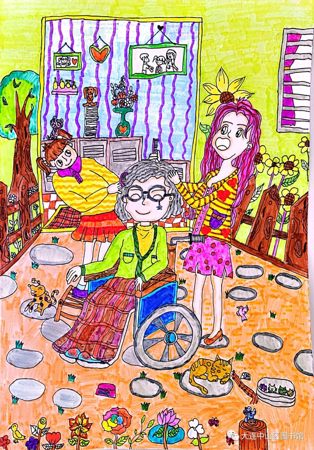 “传承良好家风 弘扬中华美德”小学绘画作品-第1张