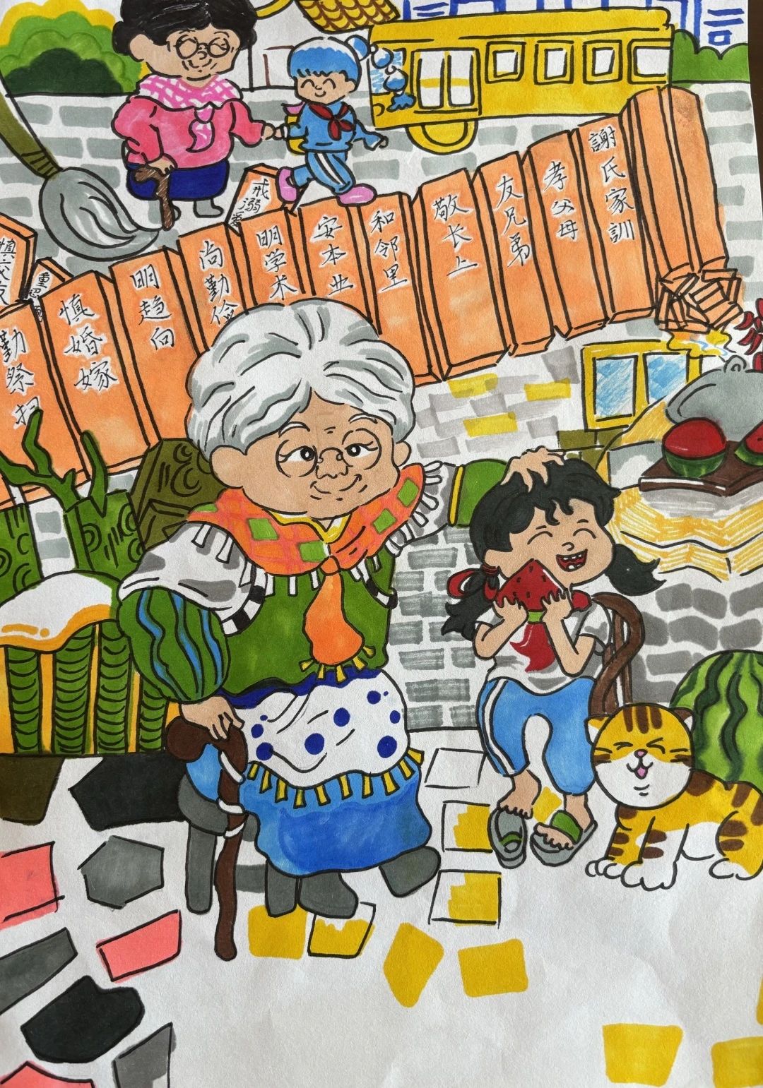 简单好看的谢氏家风家训书法绘画-第6张