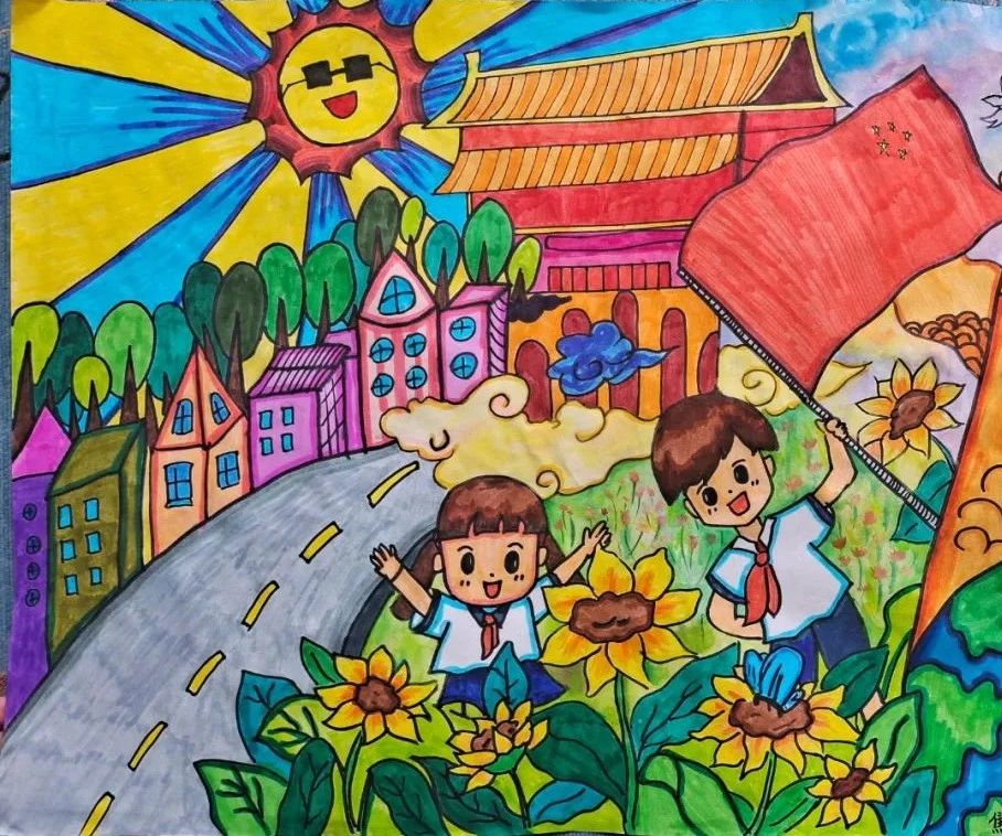 “植绿护绿 绘绿色家园”植树节图片儿童画-第4张