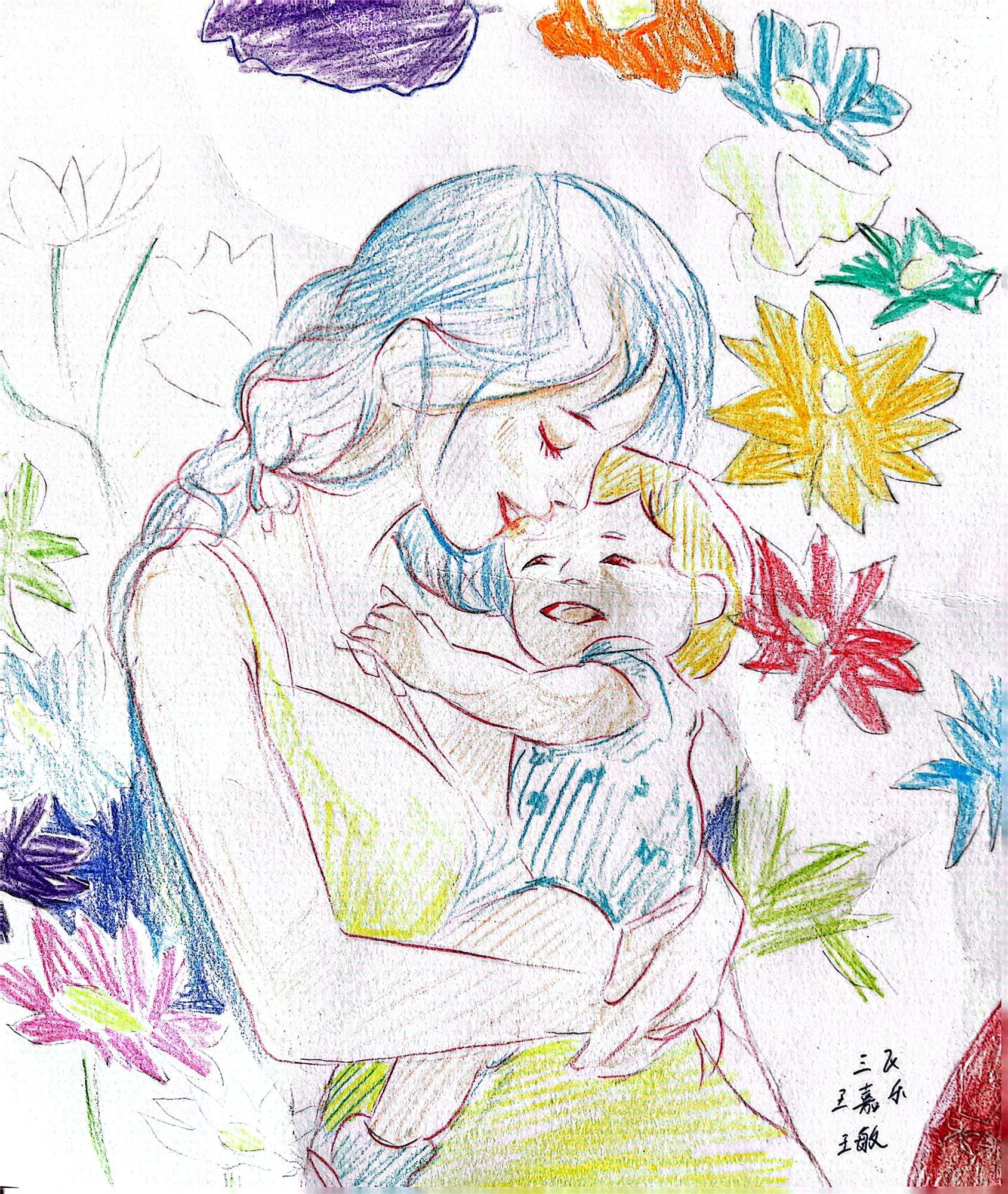 512护士节主题绘画作品《我的天使妈妈》-第6张
