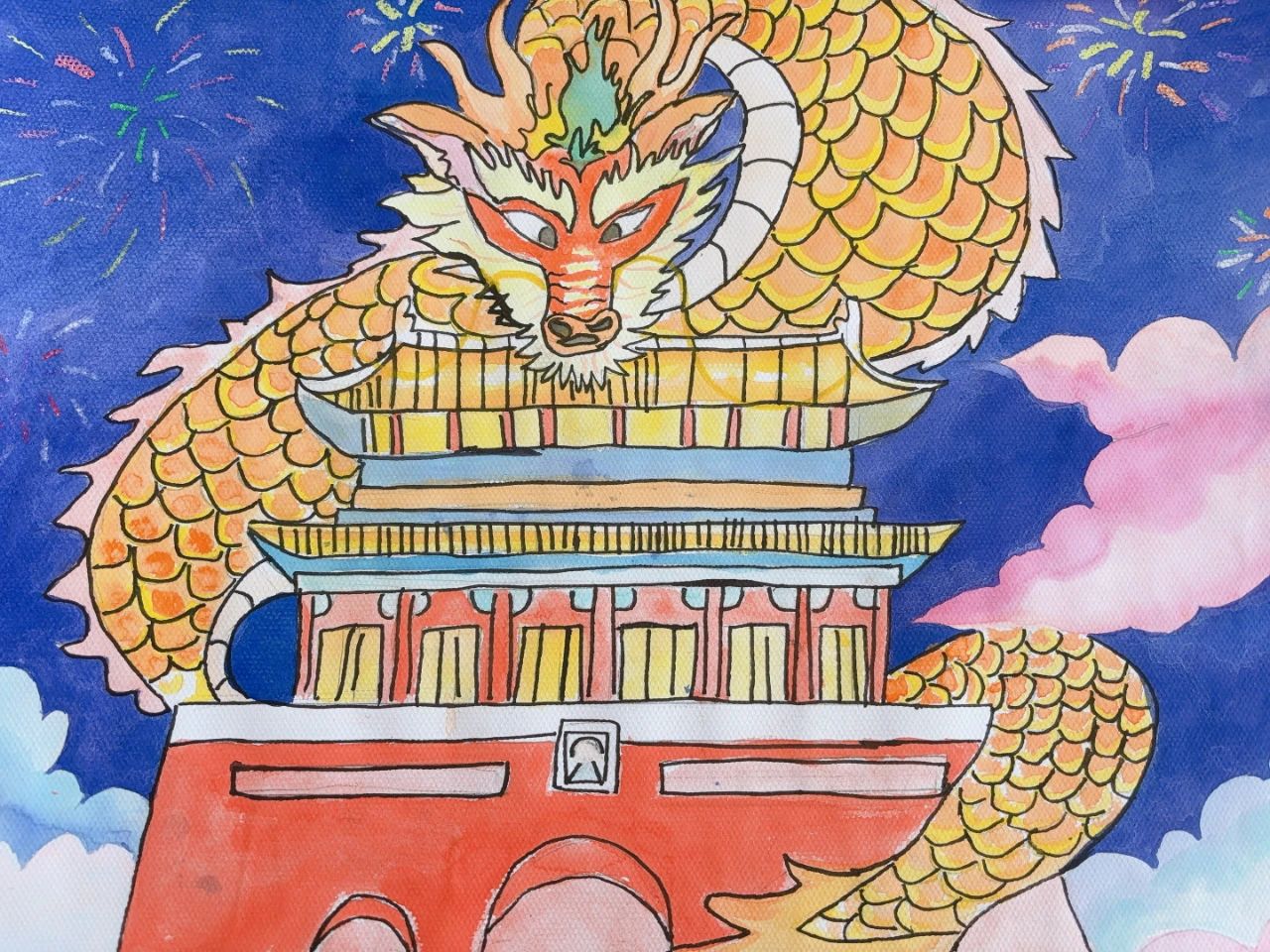 “龙年华彩 童心绘祖国”主题绘画-第6张
