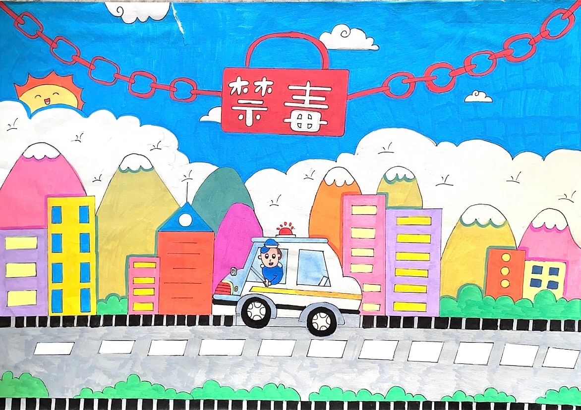 “热爱生活 远离毒品”创意禁毒绘画作品-第2张
