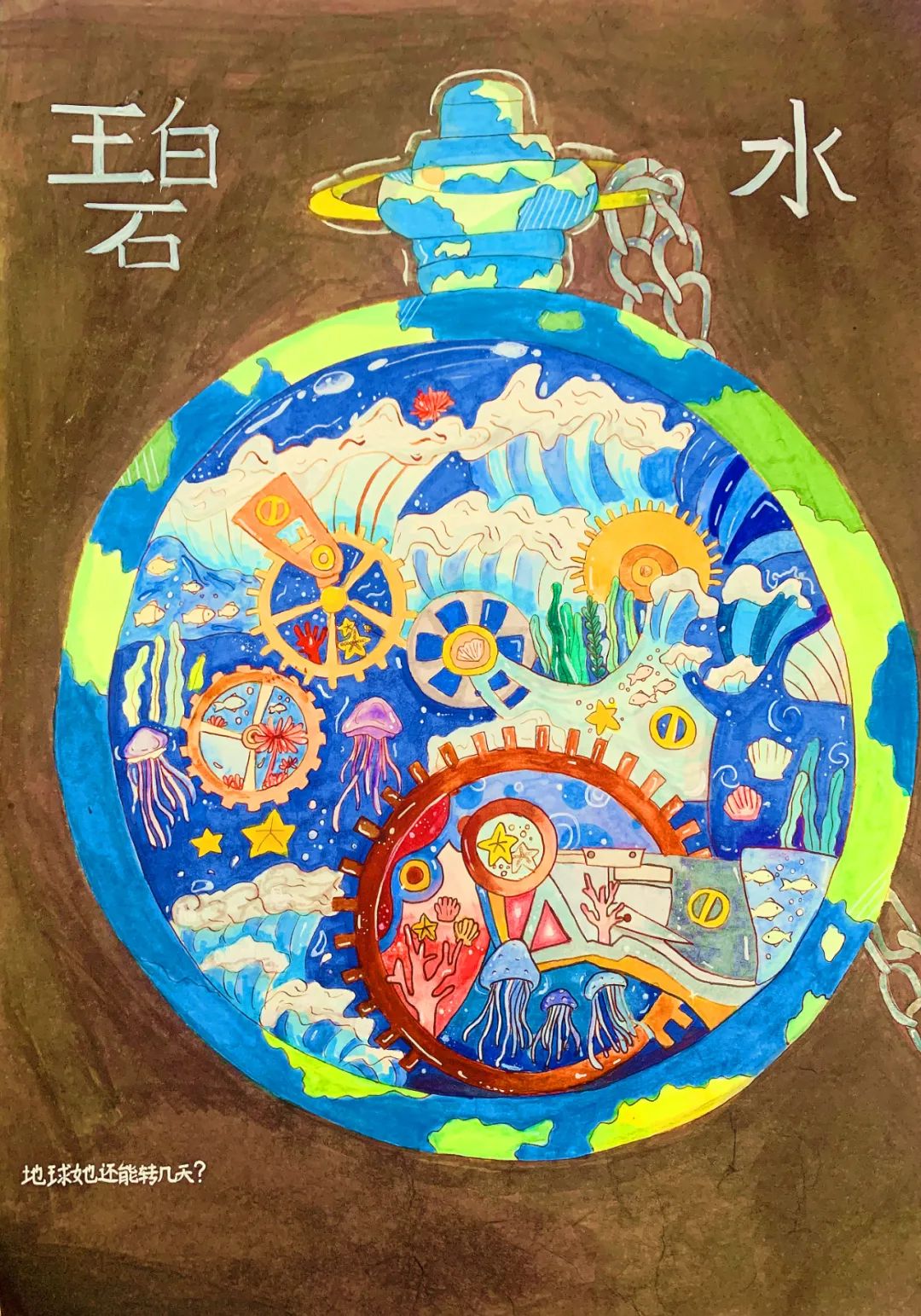“放飞绿色梦想 保护地球未来”儿童绘画-第1张