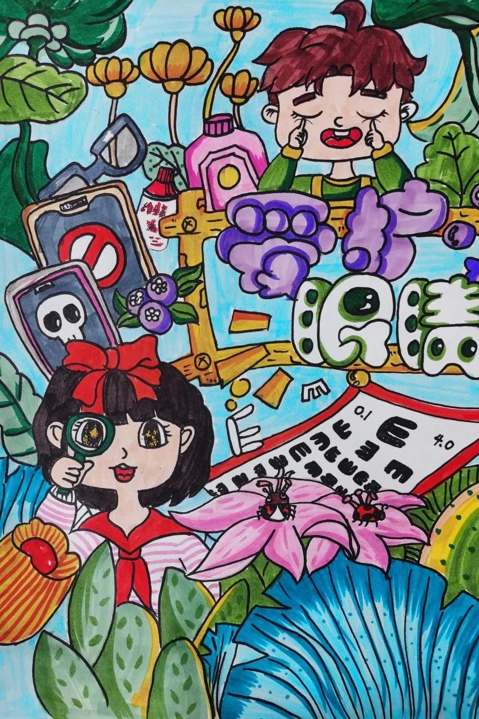 “爱心传递 点亮视界”全国爱眼日绘画-第1张
