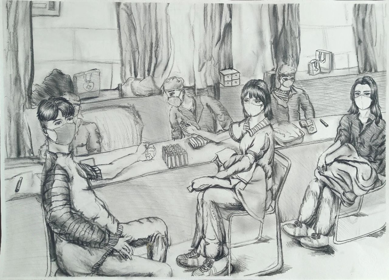 “你我同相绘 红十在我心”素描绘画作品（13张）