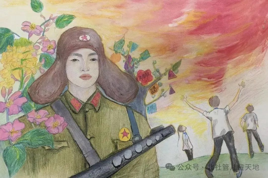 学雷锋纪念日儿童画《传承雷锋精神 争做美德少年》-第3张