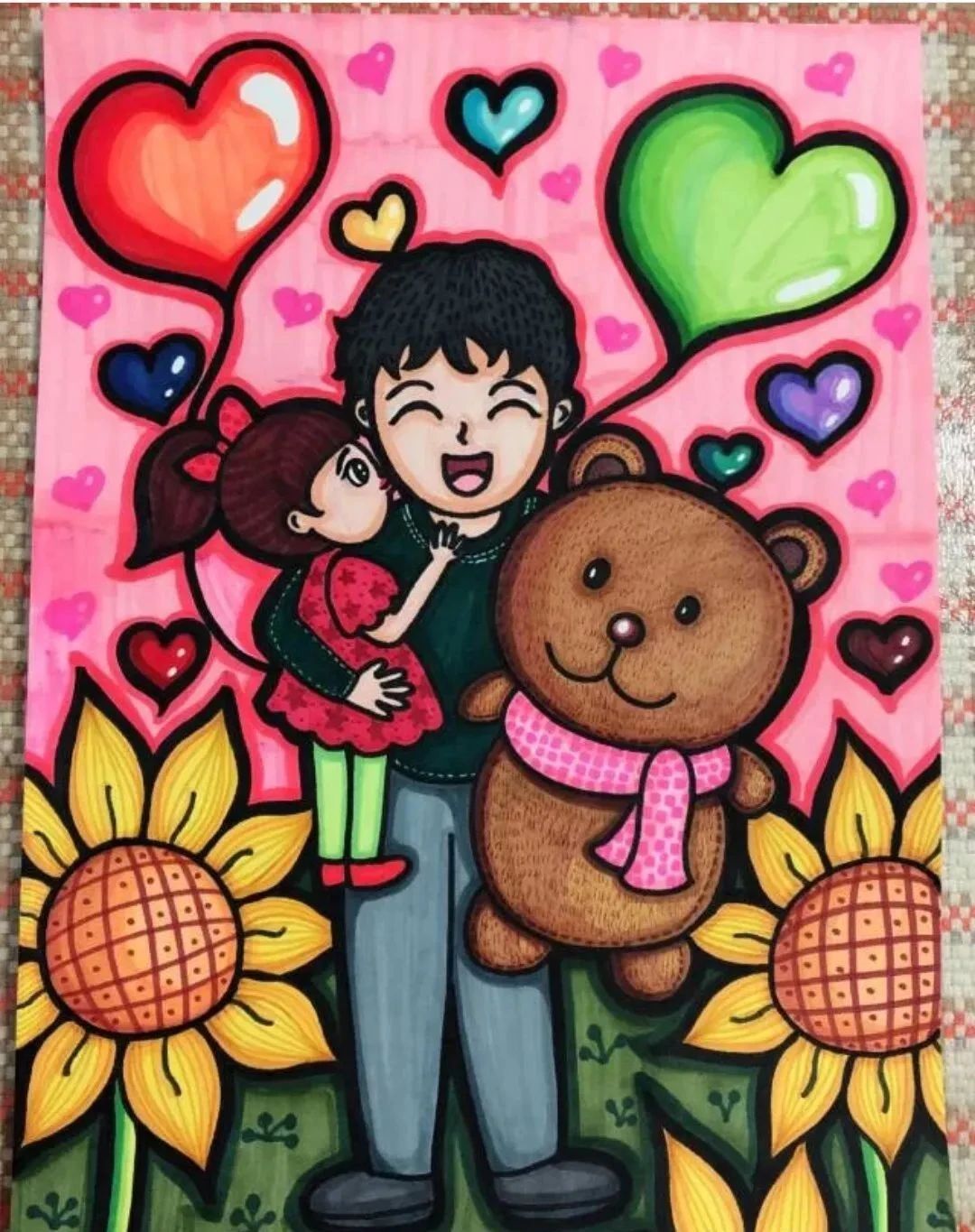 感恩父亲主题绘画作品-第4张