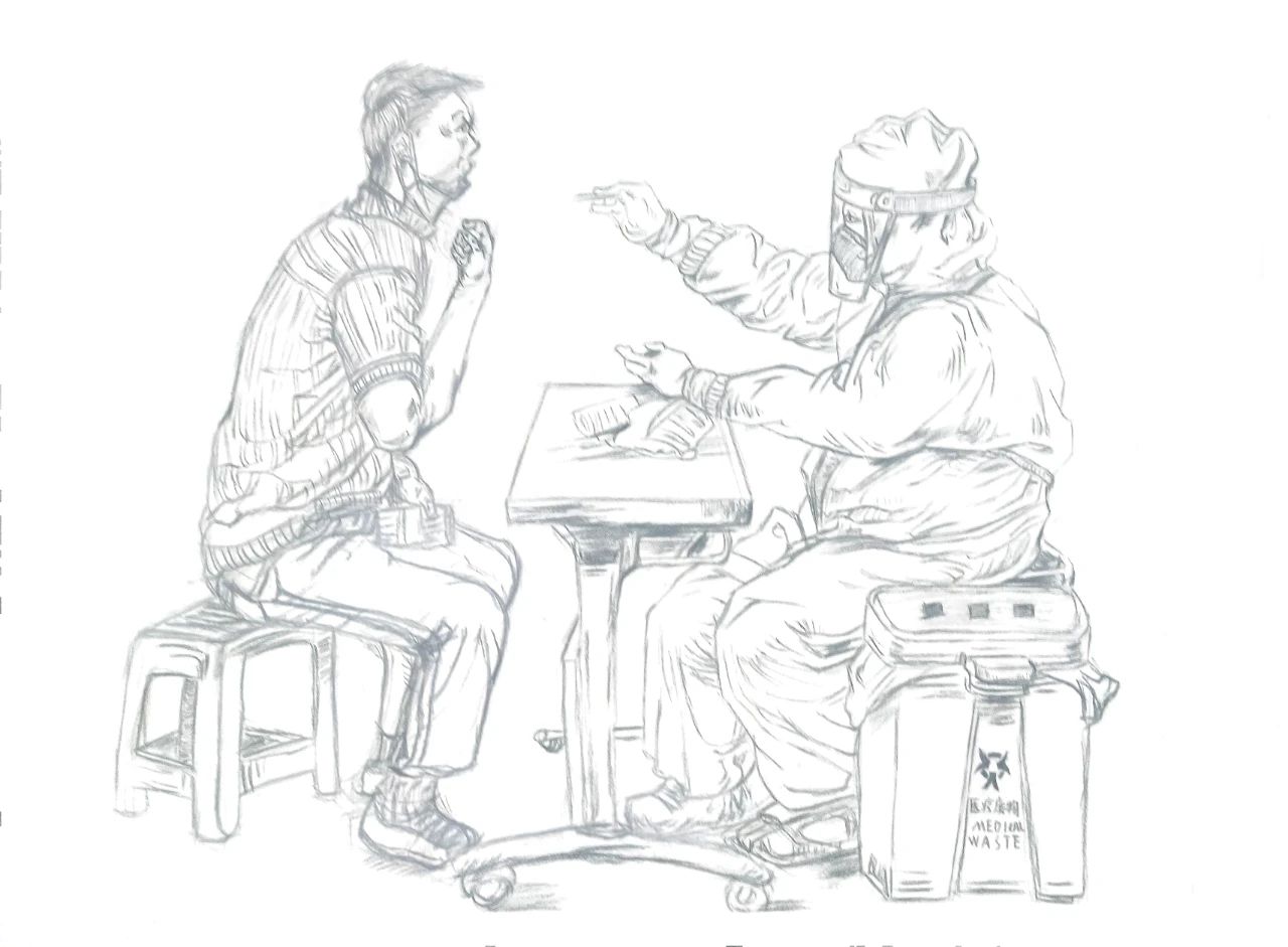 “你我同相绘 红十在我心”素描绘画作品-第13张