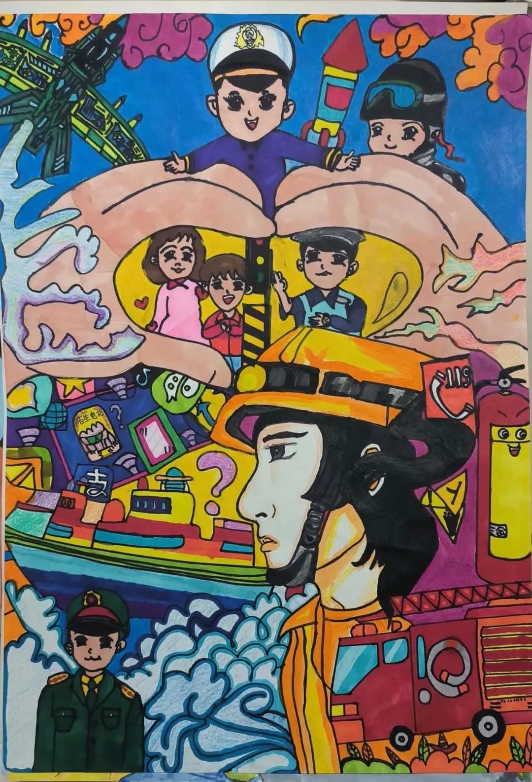 “安全生产我参与”优秀绘画作品-第7张