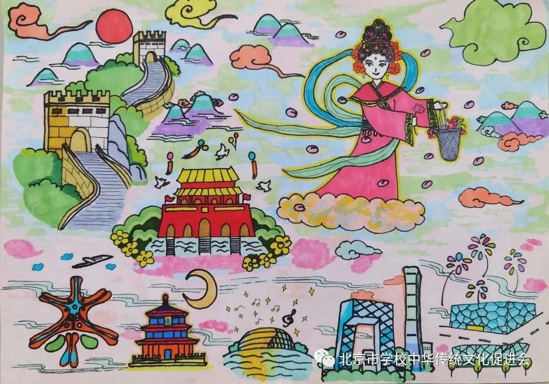简单又漂亮的戏曲人物儿童画图片-第4张