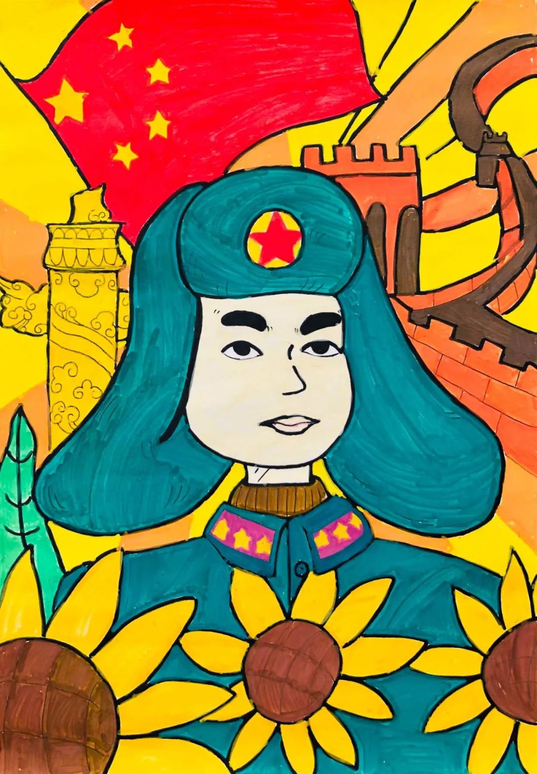 “学习雷锋好榜样”优秀儿童画作品-第5张