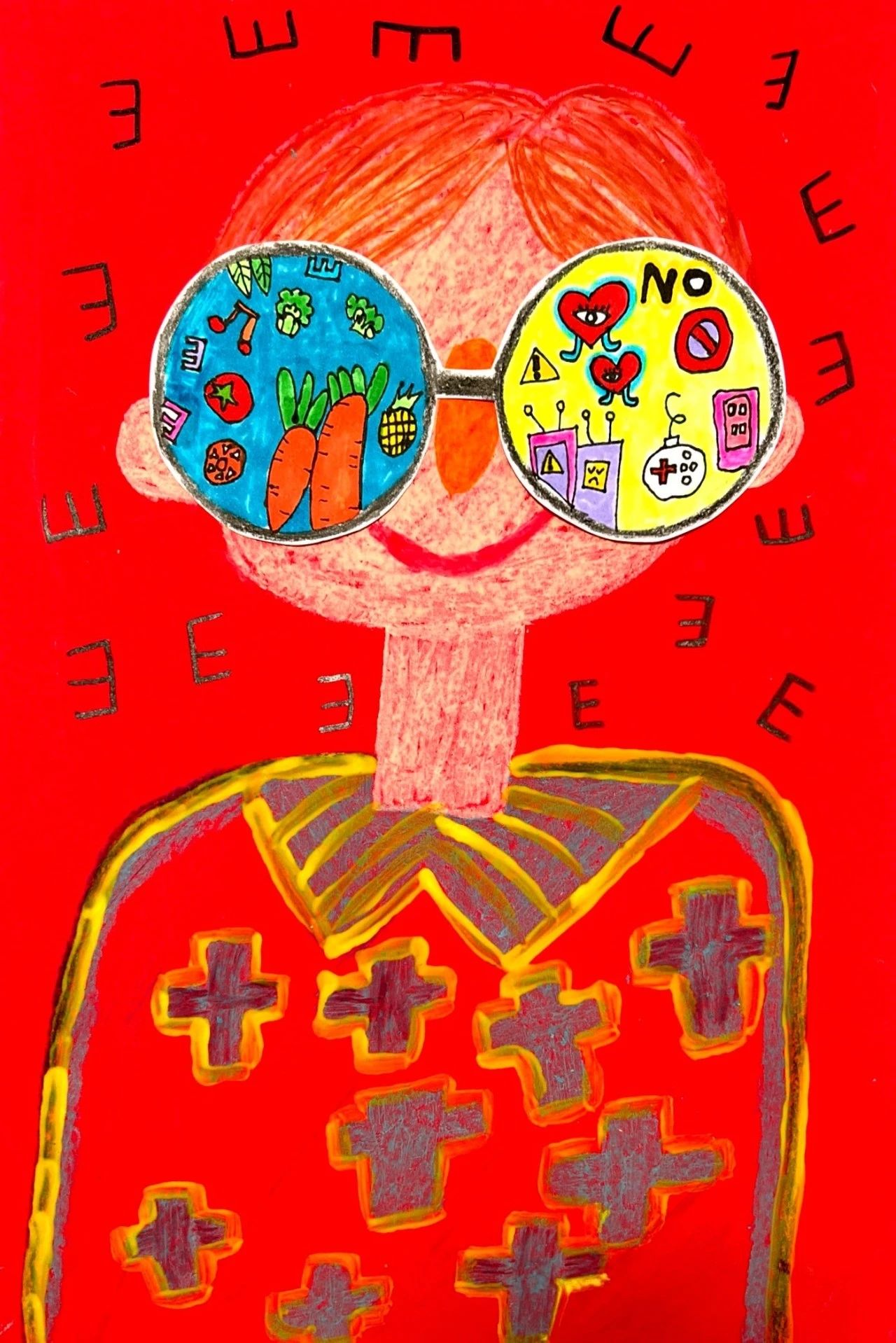 “保护眼睛 预防近视”儿童画-第4张