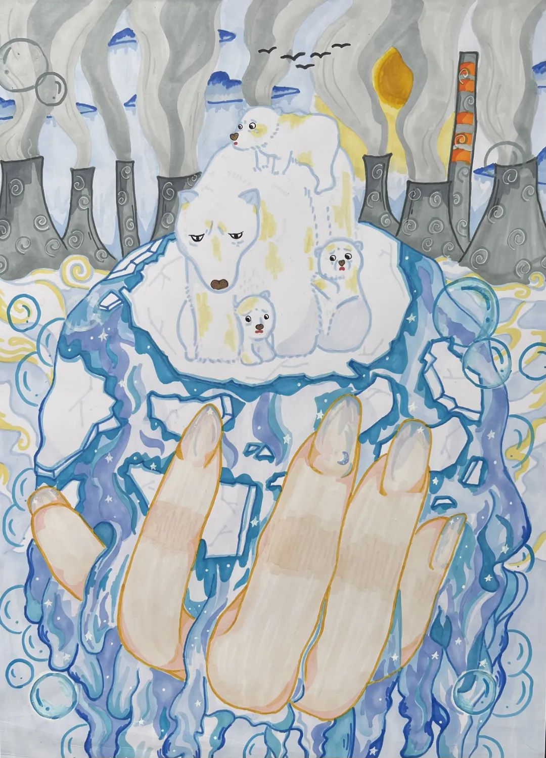 “倡导环保新时尚 践行绿色好生活”65环境日优秀绘画-第1张