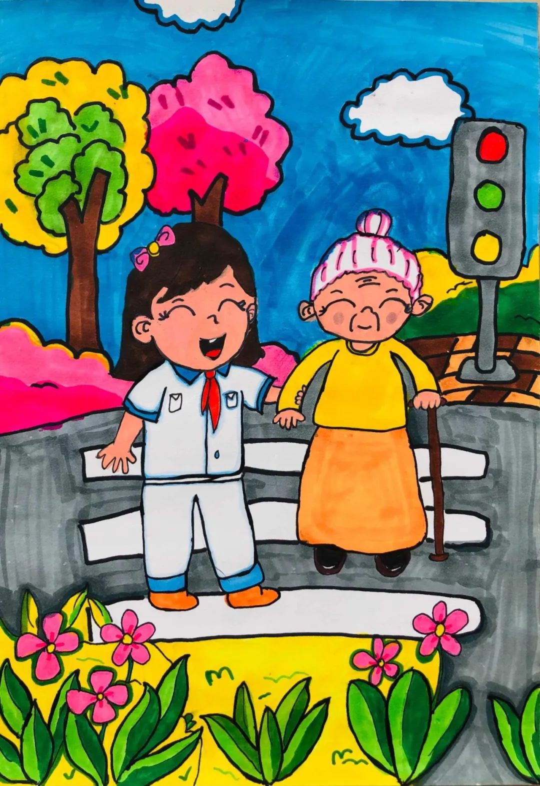“学习雷锋好榜样”优秀儿童画作品-第3张