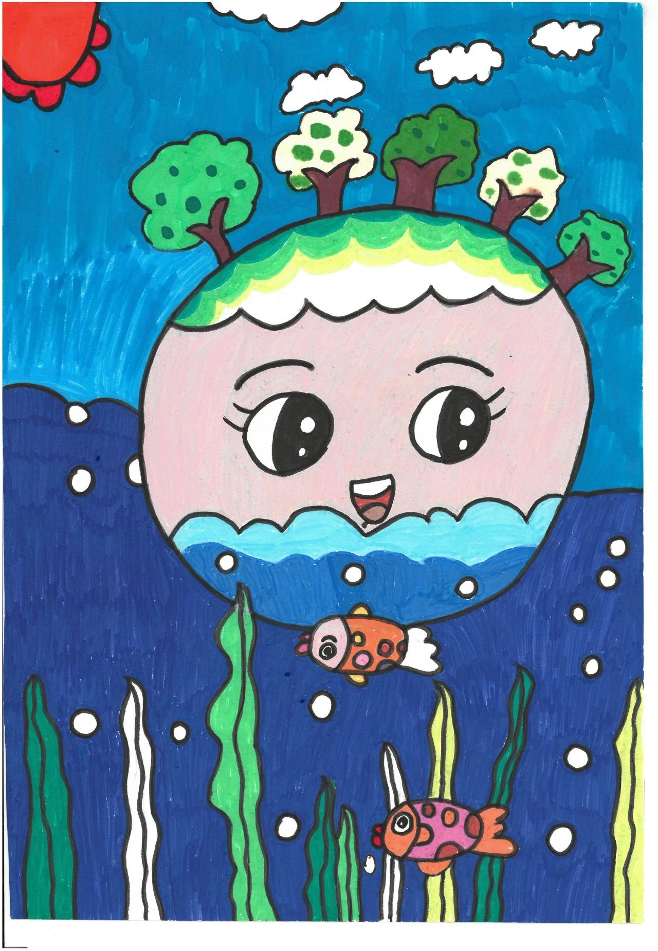 “多彩童心 创意童画 健康成长”61儿童节绘画-第3张