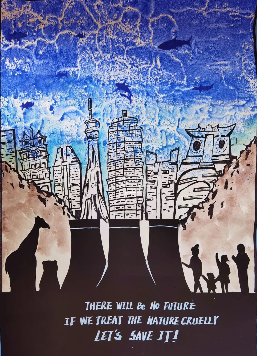 “关爱环境 保护生物多样性”环境日儿童画-第1张