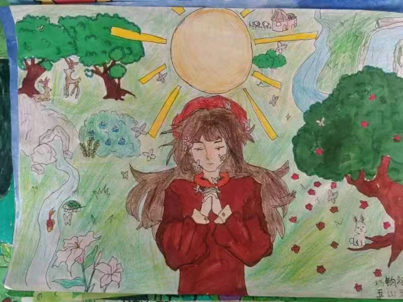 3月12日植树节绘画作品—“春暖花开 拥抱自然”-第3张