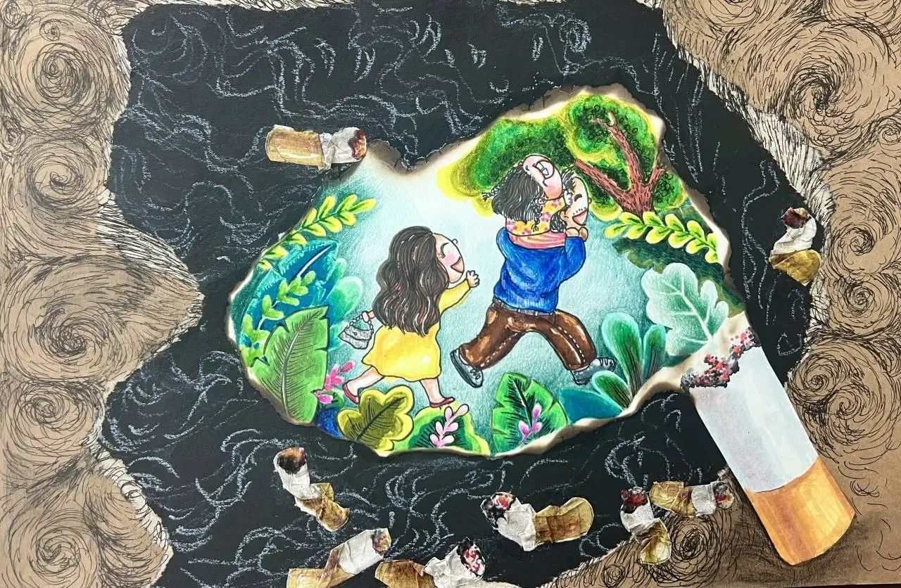 “拒绝烟草 保护青少年”第37个世界无烟日儿童画-第3张