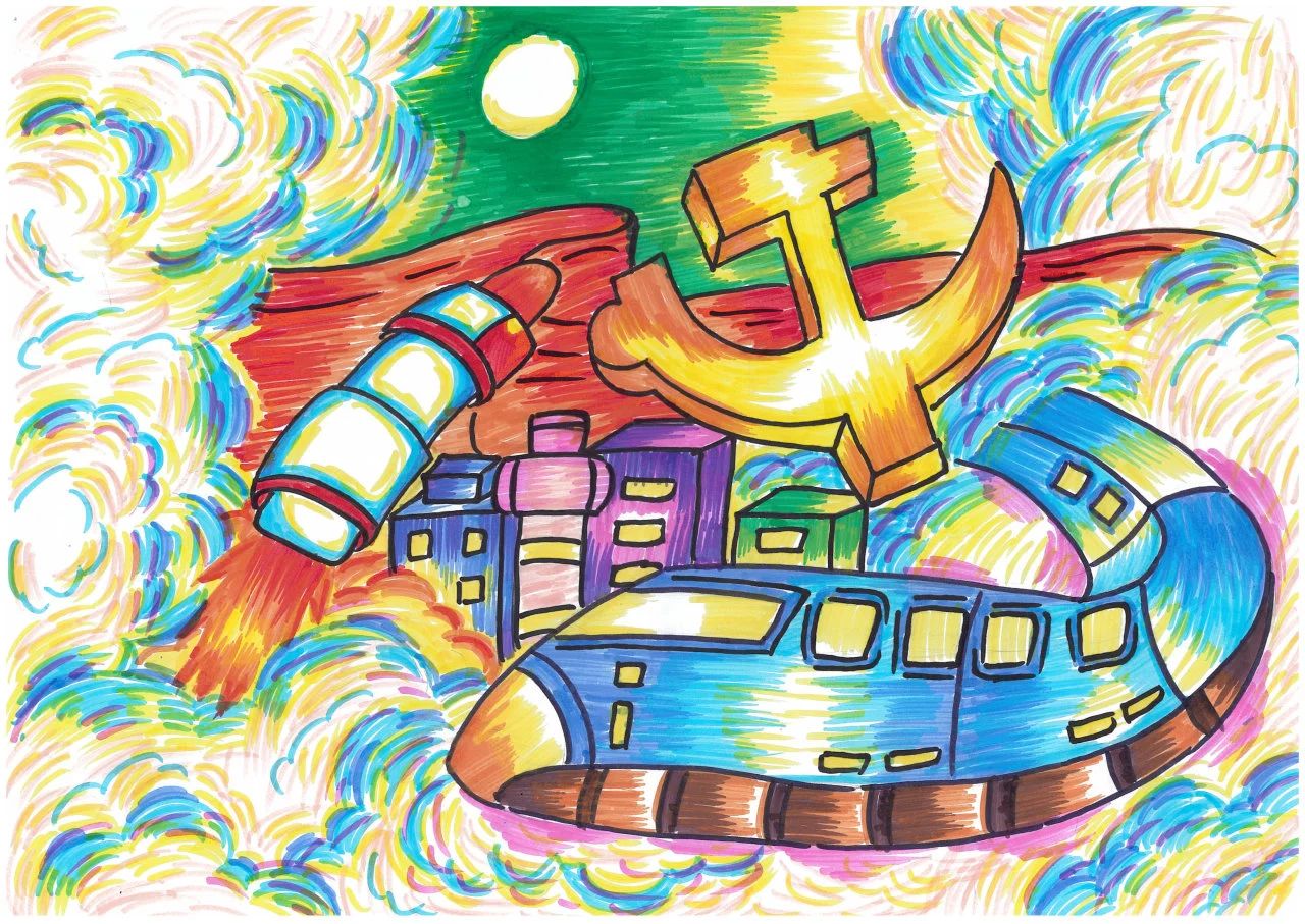 4张“童心向党 欢庆六一”绘画优秀作品