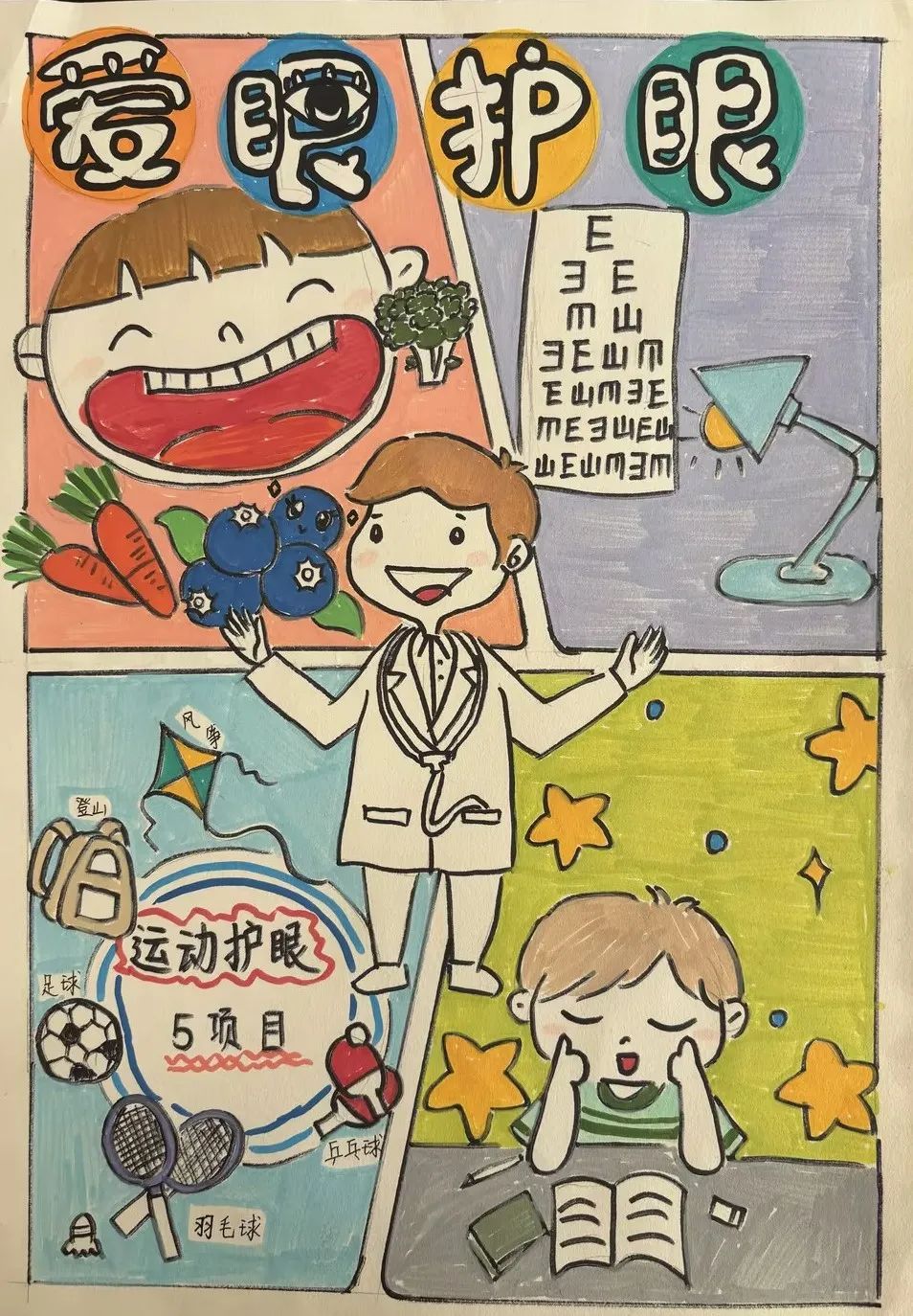 关于“保护眼睛 预防近视”的儿童绘画作品-第4张