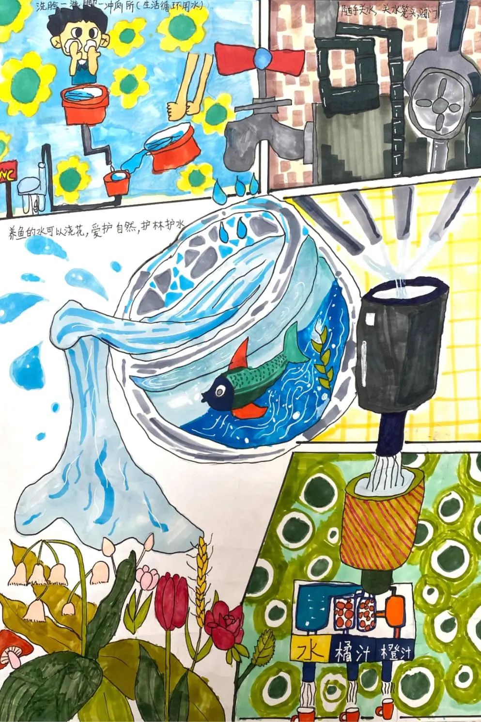 “践行绿色发展 建设美丽中国”生态文明主题儿童画-第5张