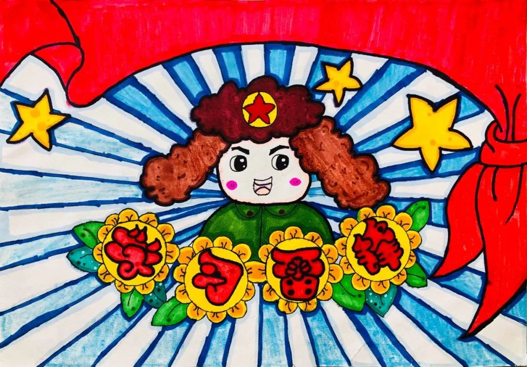 雷锋主题绘画作品“传承雷锋精神 你我共同努力”-第3张